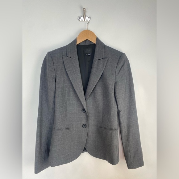 Theory Nichelle Wool Blend Blazer Size 4 Grey - Picture 12 of 14